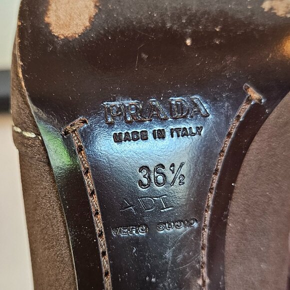 Prada Brown Suede Pumps - Picture 3 of 3